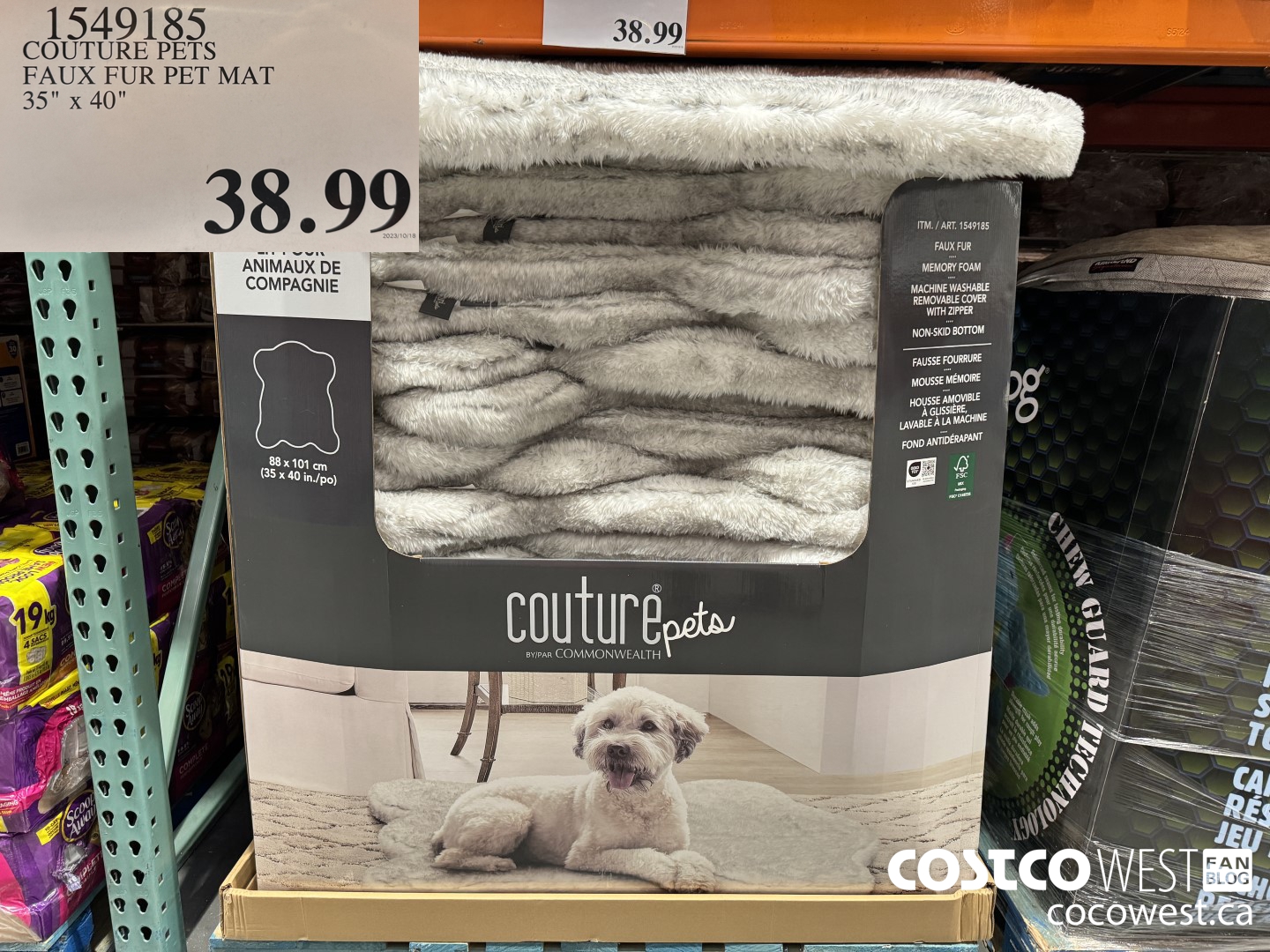 1549185 COUTURE PETS FAUX FUR PET MAT 35