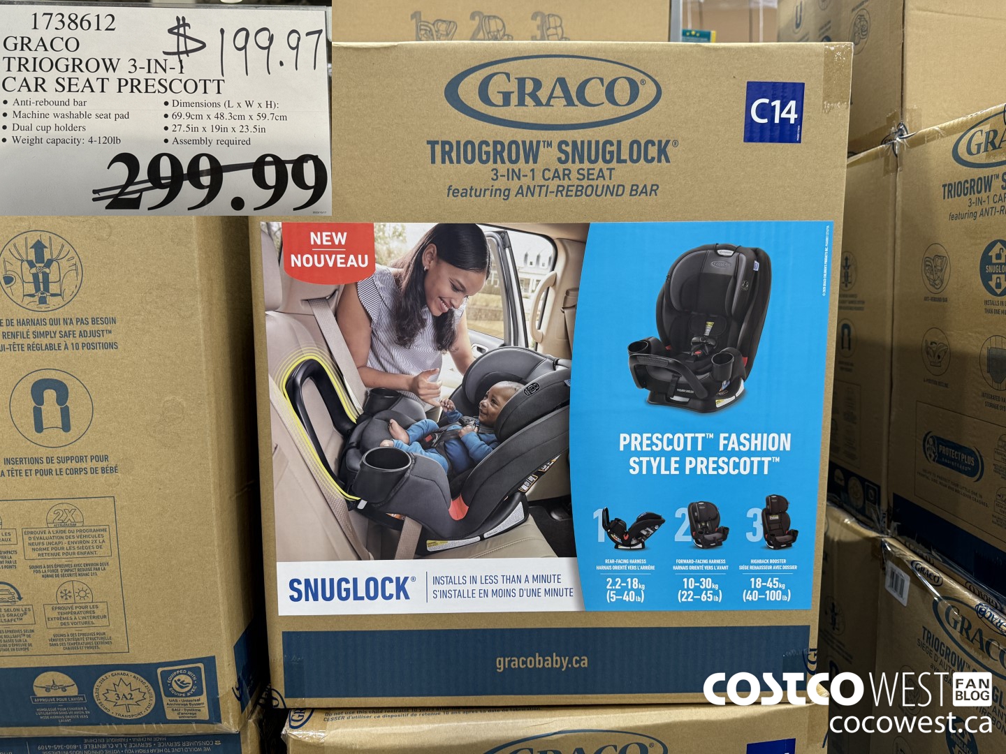 1738612 CRACO TRIOGROW 3-IN-1 CAR SEAT PRESCOTT $199.97