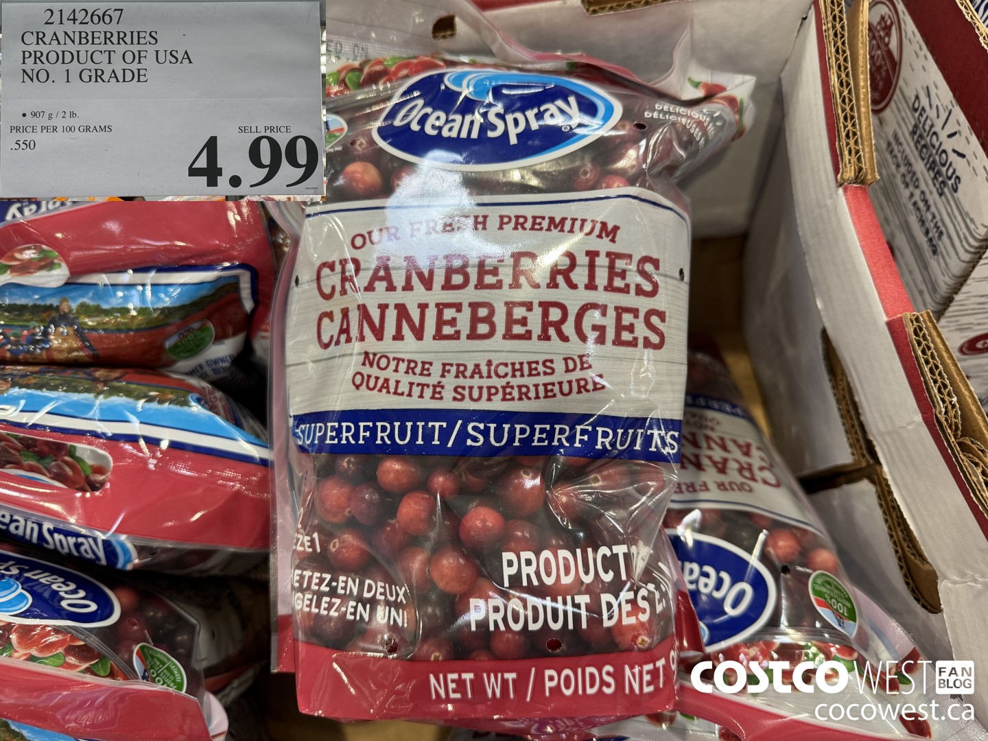 2142667 CRANBERRIES PRODUCT OF USA NO. 1 GRADE $4.99