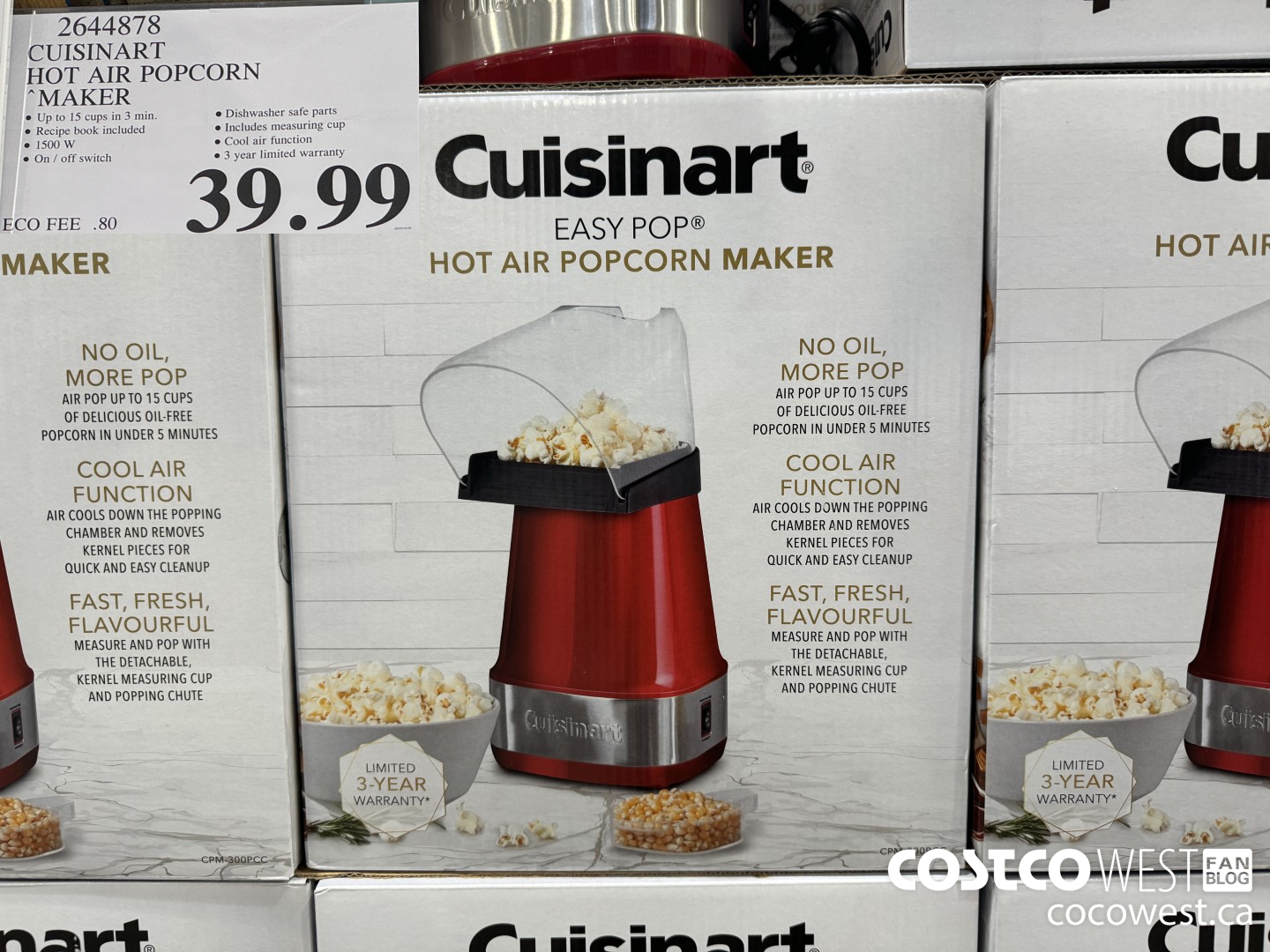 2644878 CUISINART HOT AIR POPCORN MAKER $39.99