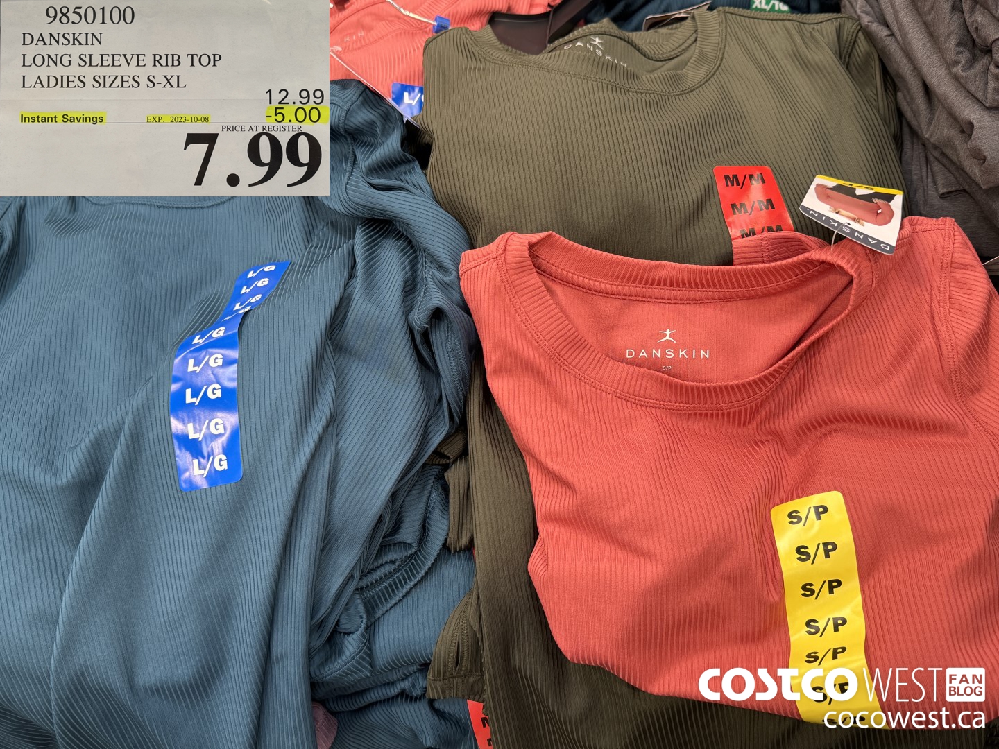 9850100 DANSKIN LONG SLEEVE RIBTOP LADIES SIZES S-XL ($5.00 INSTANT SAVINGS EXPIRES ON 2023-10-08) $7.99