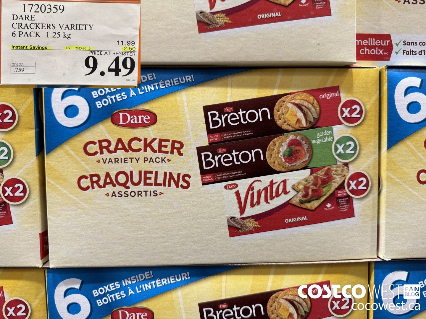 1720359 DARE CRACKERS VARIETY 6 PACK 1.25 KG ($2.50 INSTANT SAVINGS EXPIRES ON 2023-10-19) $9.49