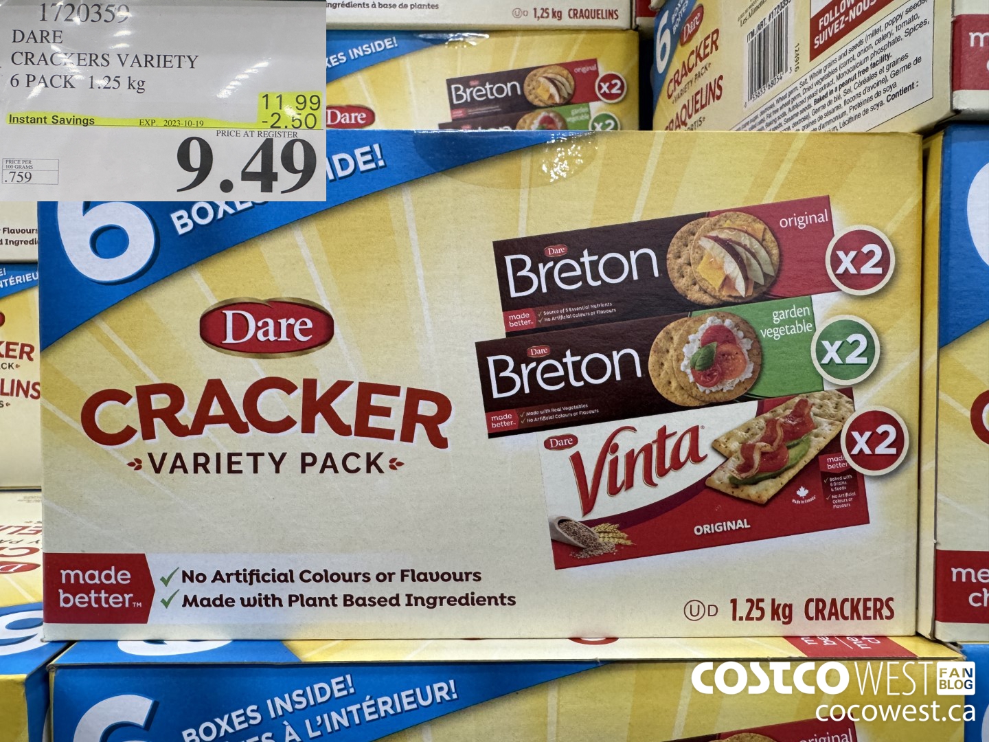 1720359 DARE CRACKERS VARIETY 6 PACK 1.25 KG ($2.50 INSTANT SAVINGS EXPIRES ON 2023-10-19) $9.49