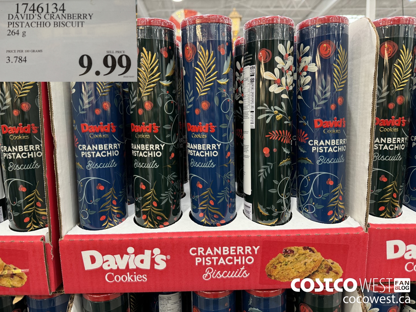 1746134 DAVID'S CRANBERRY PISTACHIO BISCUIT 264G $9.99