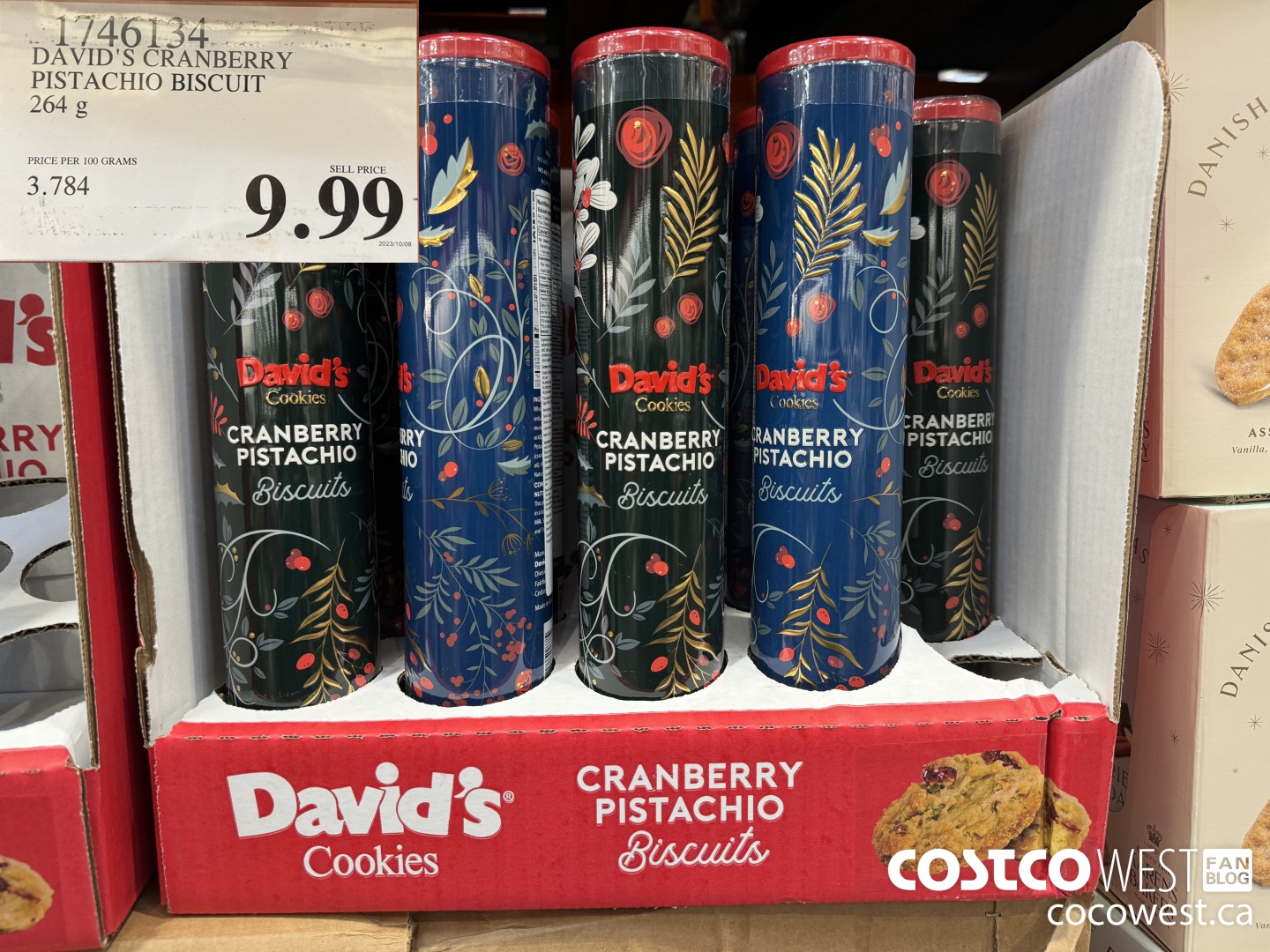 1746134 DAVID'S CRANBERRY PISTACHIO BISCUIT 264G $9.99