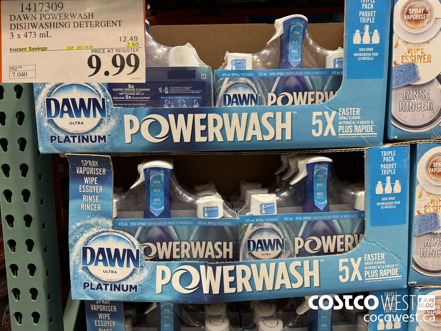 1417309 DAWN POWERWASH DISHWASHING DETERGENT 3 x 473 mL ($2.50 INSTANT SAVINGS EXPIRES ON 2023-10-29) $9.99