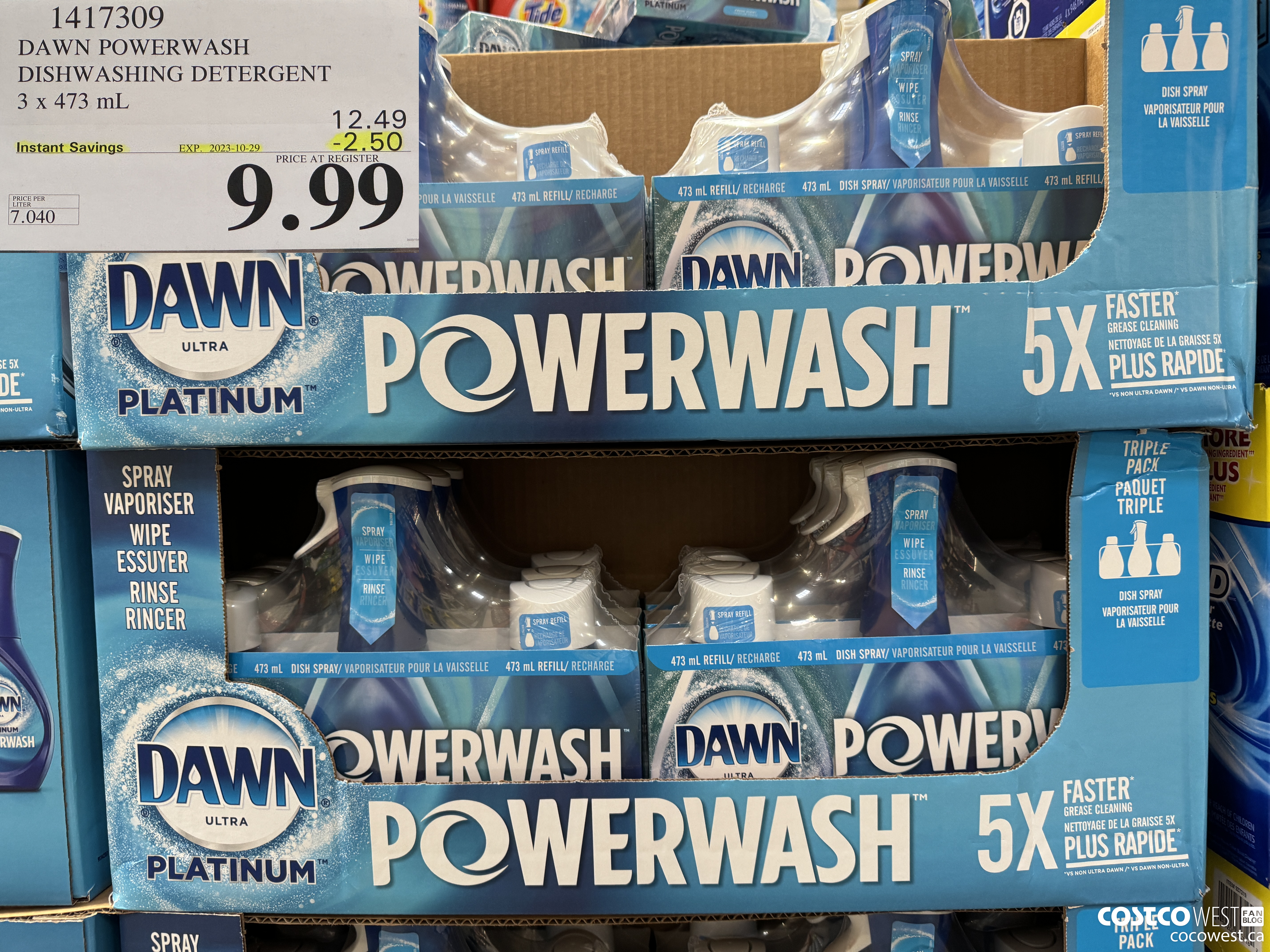 1417309 DAWN POWERWASH DISHWASHING DETERGENT 3 x 473 mL ($2.50 INSTANT SAVINGS EXPIRES ON 2023-10-29) $9.99