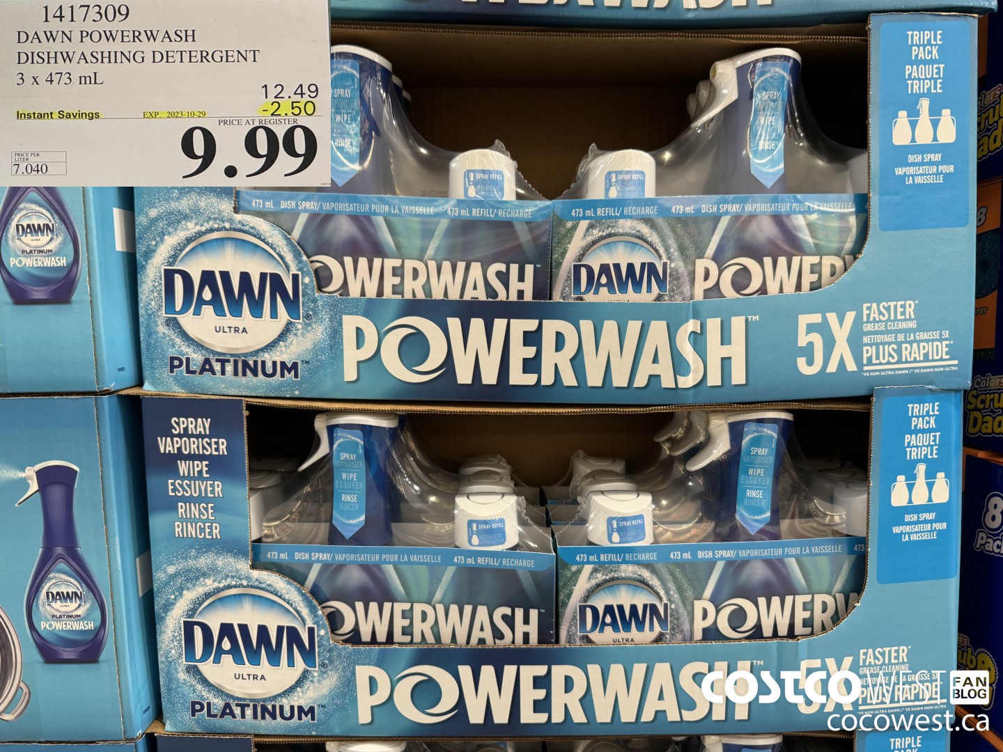1417309 DAWN POWERWASH DISHWASHING DETERGENT 3 x 473 mL ($2.50 INSTANT SAVINGS EXPIRES ON 2023-10-29) $9.99