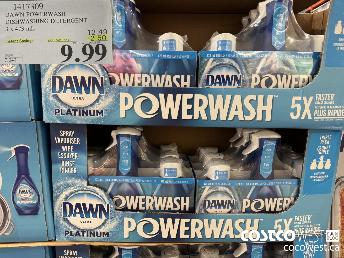 1417309 DAWN POWERWASH DISHWASHING DETERGENT 3 x 473 mL ($2.50 INSTANT SAVINGS EXPIRES ON 2023-10-29) $9.99