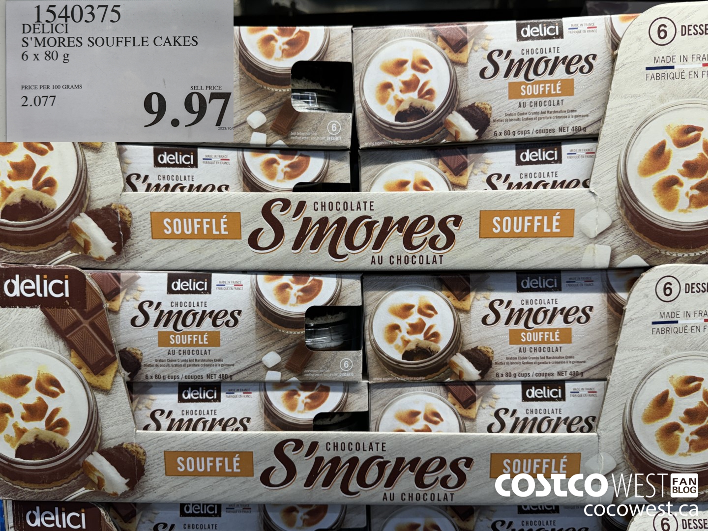 1540375 DELICI S'MORES SOUFFLE CAKES 6 X 80 G $9.97