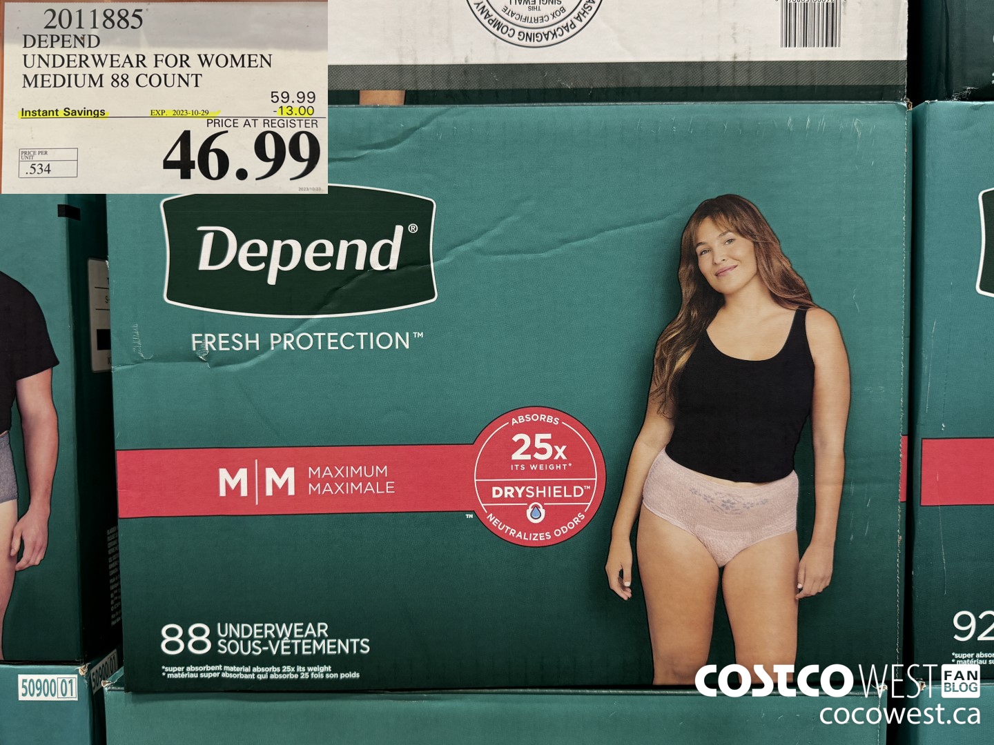2011885 DEPEND UNDERWEAR FOR WOMEN MEDIUM 88 COUNT ($13.00 INSTANT SAVINGS EXPIRES ON 2023-10-29) $46.99