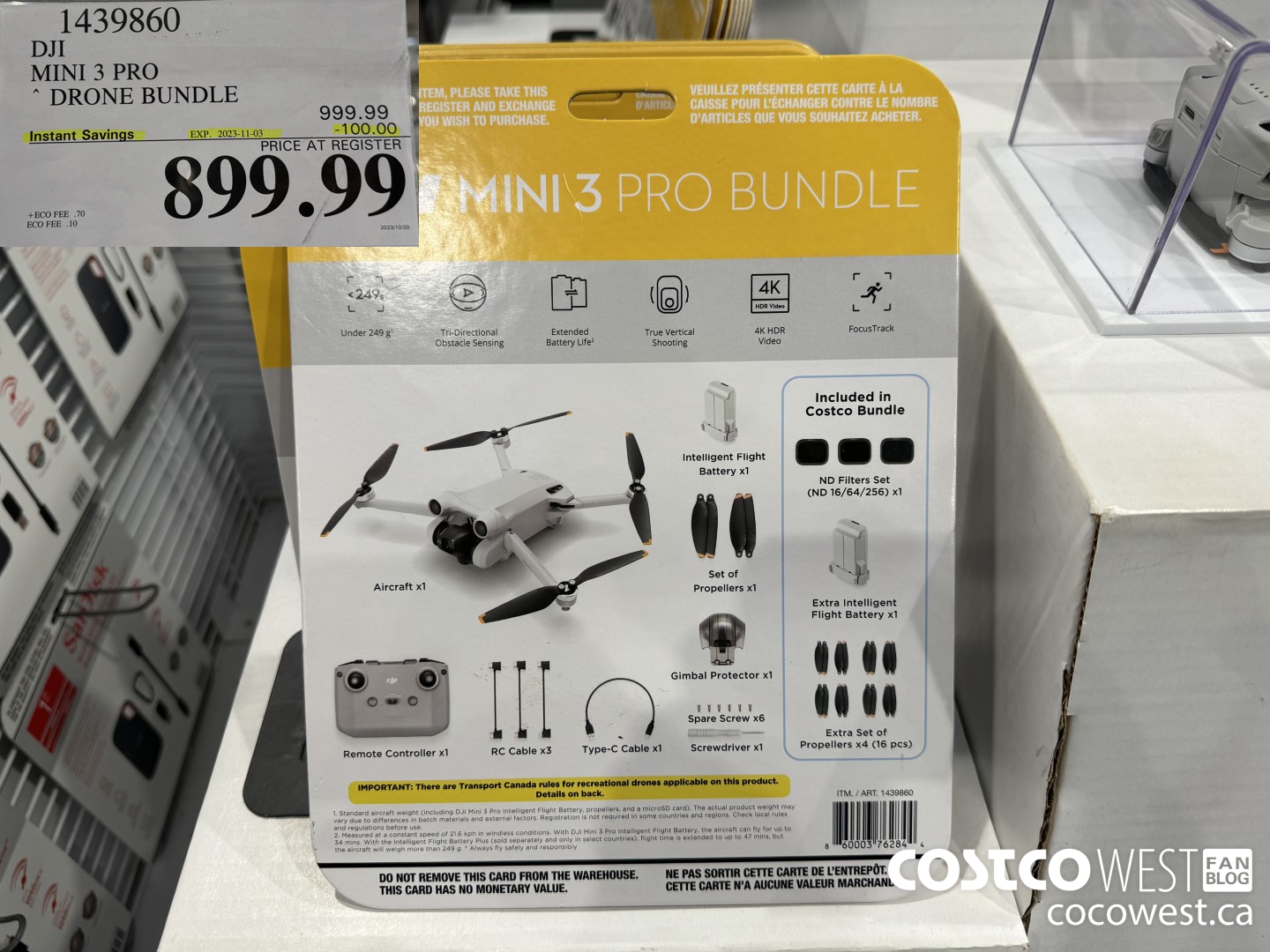 1439860 DJI MINI 3 PRO DRONE BUNDLE ($100.00 INSTANT SAVINGS EXPIRES ON 2023-11-03) $899.99