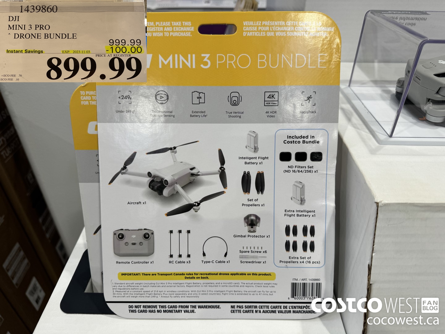 1439860 DJI MINI 3 PRO DRONE BUNDLE ($100.00 INSTANT SAVINGS EXPIRES ON 2023-11-03) $899.99