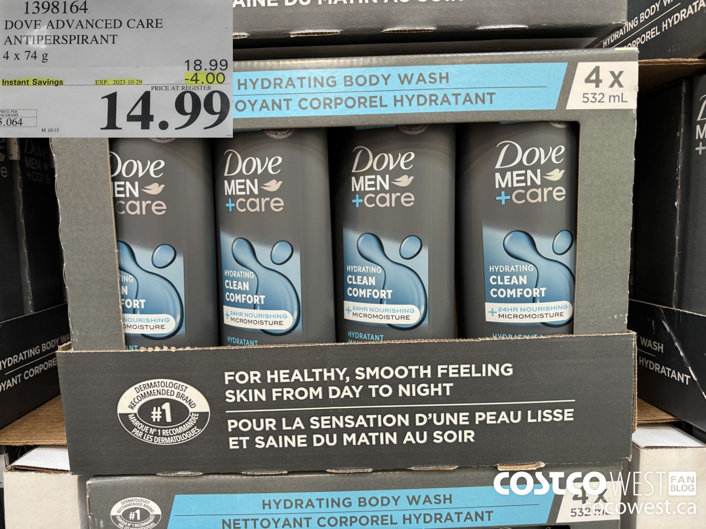 1398164 DOVE ADVANCED CARE ANTIPERSPIRANT 4x74 g ($4.00 INSTANT SAVINGS EXPIRES ON 2023-10-29) $14.99