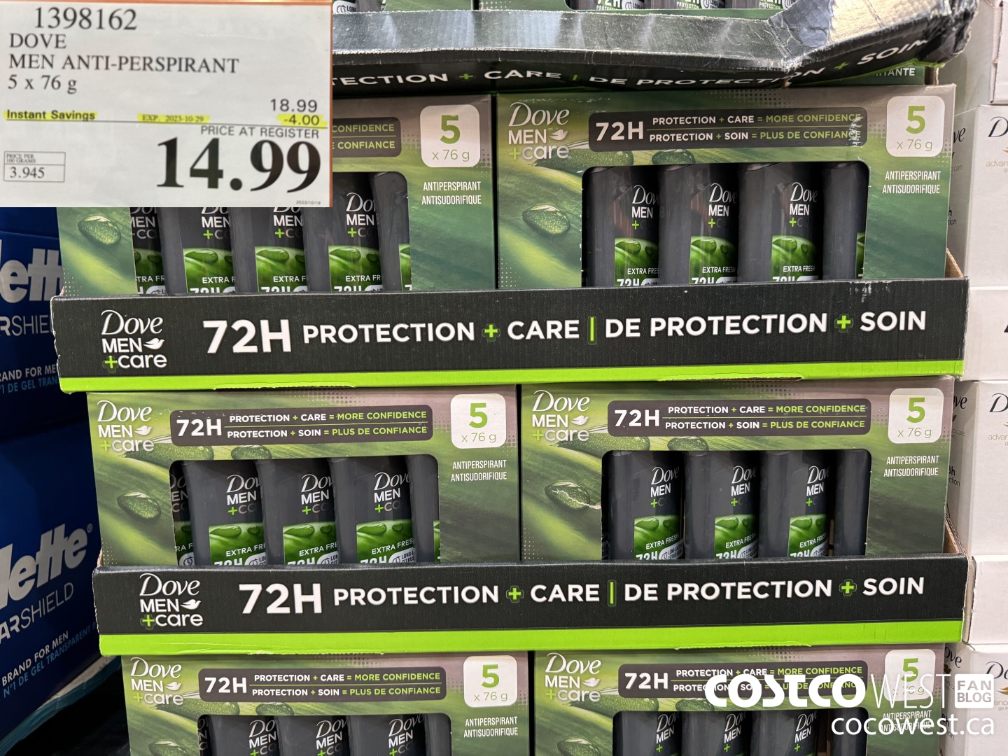 1398162 DOVE MEN ANTI-PERSPIRANT 5 X 76G ($4.00 INSTANT SAVINGS EXPIRES ON 2023-10-29) $14.99