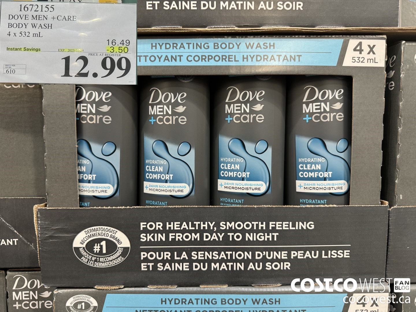 1672155 DOVE MEN +CARE BODY WASH 4 X 532 ML ($3.50 INSTANT SAVINGS EXPIRES ON 2023-10-29) $12.99