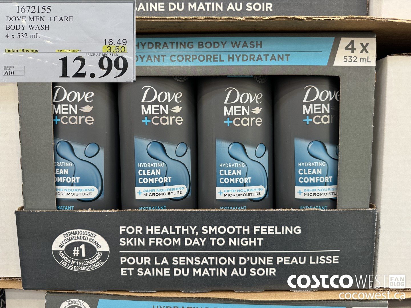 1672155 DOVE MEN +CARE BODY WASH 4 X 532 ML ($3.50 INSTANT SAVINGS EXPIRES ON 2023-10-29) $12.99