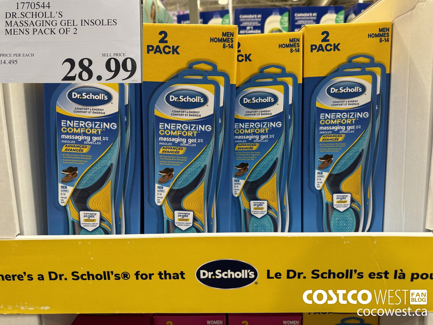 1770544 DR. SCHOLL'S MASSAGING GEL INSOLSES MENS PACK OF 2 $28.99