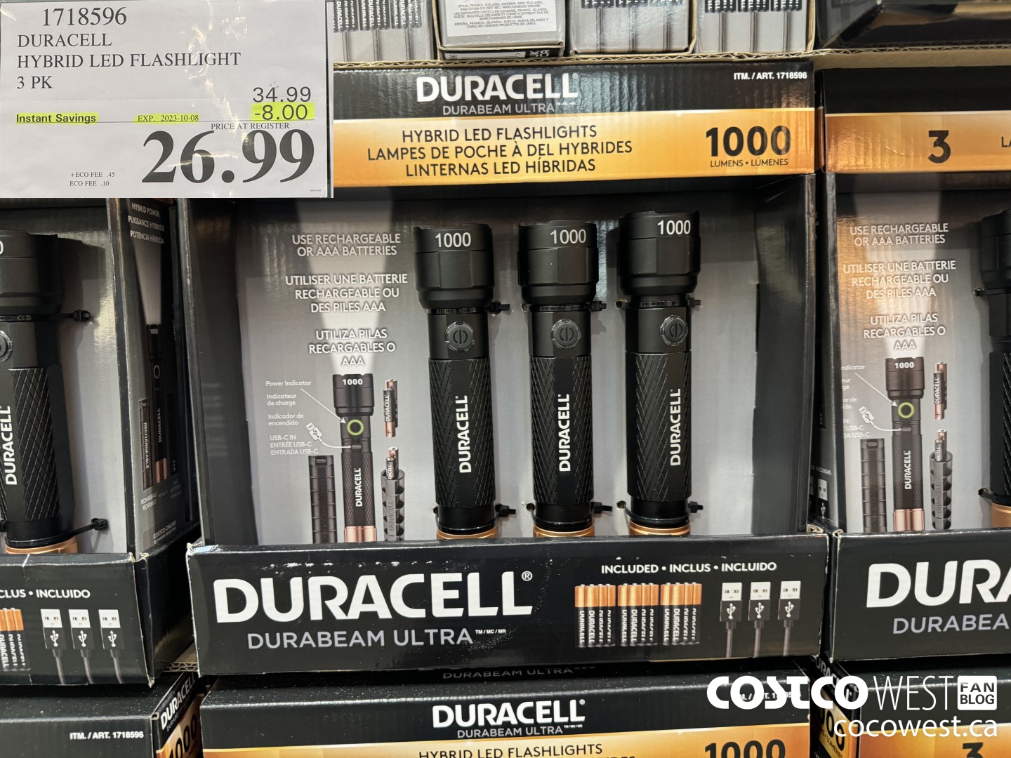 1718596 DURACELL HYBRID LED FLASHLIGHT 3 PK ($8.00 INSTANT SAVINGS EXPIRES ON 2023-10-08) $26.99