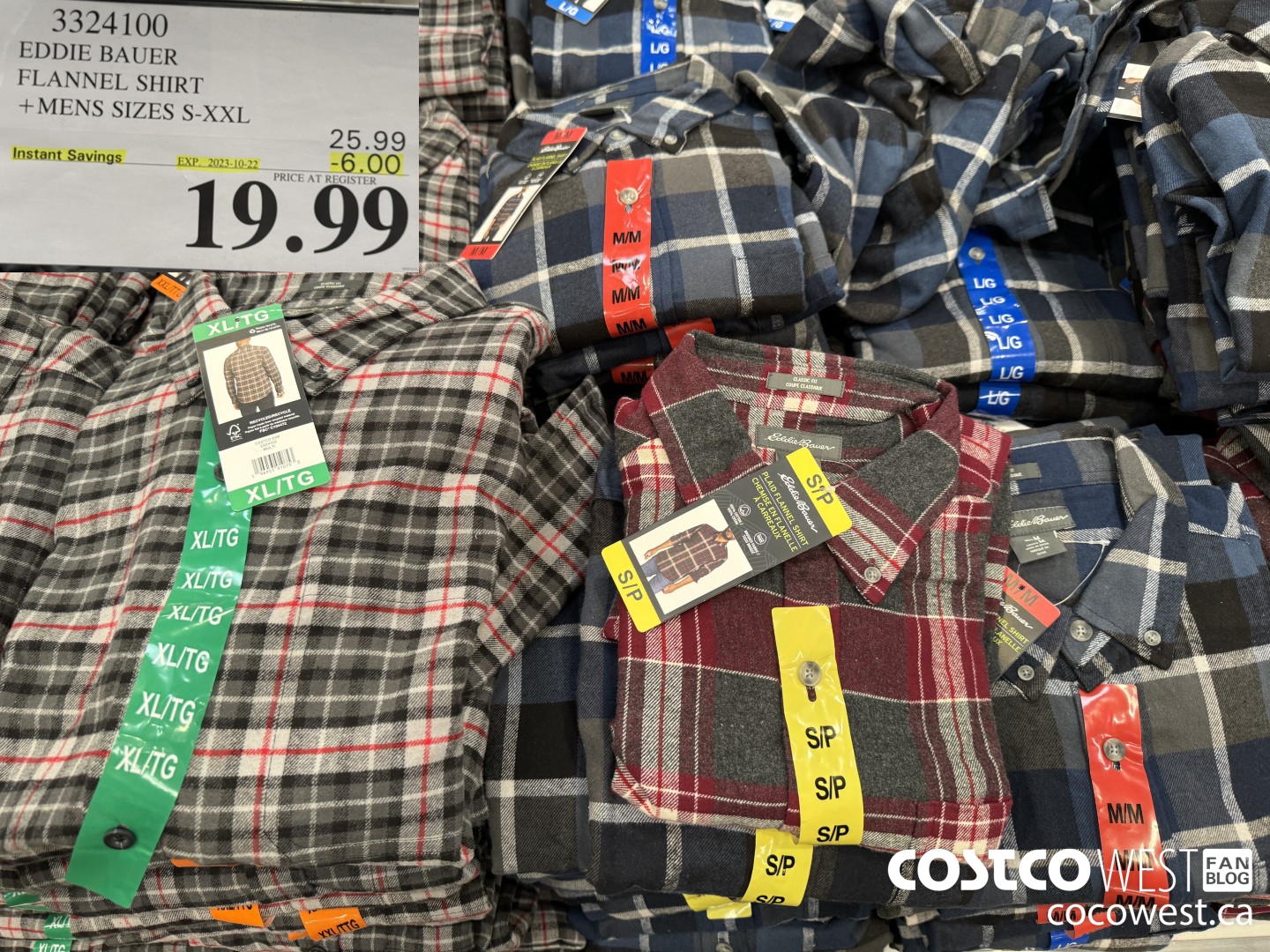 3324100 EDDIE BAUER FLANNEL SHIRT MENS SIZES S-XXL  ($6.00 INSTANT SAVINGS EXPIRES ON 2023-10-22) $19.99