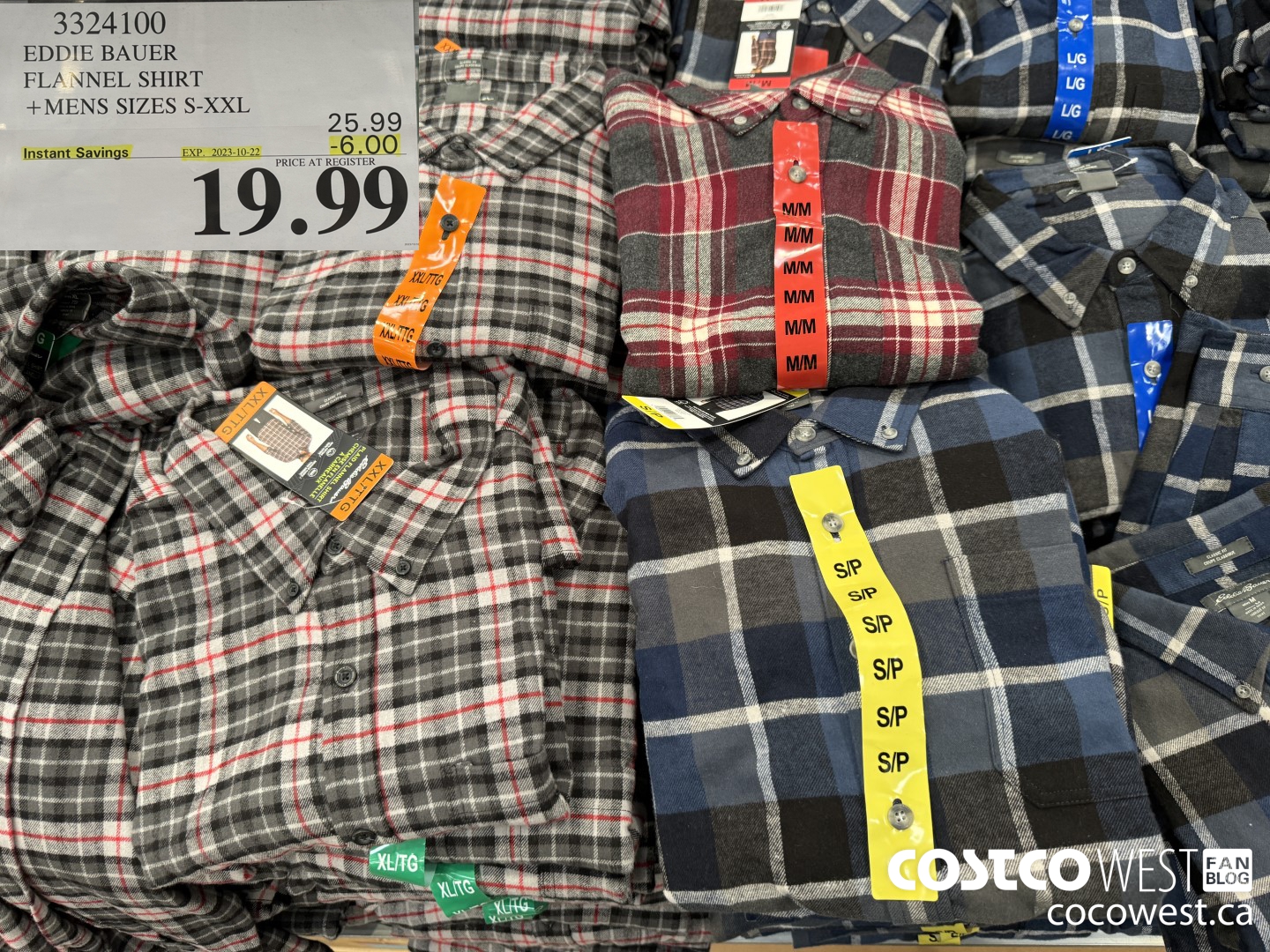 3324100 EDDIE BAUER FLANNEL SHIRT MENS SIZES S-XXL  ($6.00 INSTANT SAVINGS EXPIRES ON 2023-10-22) $19.99