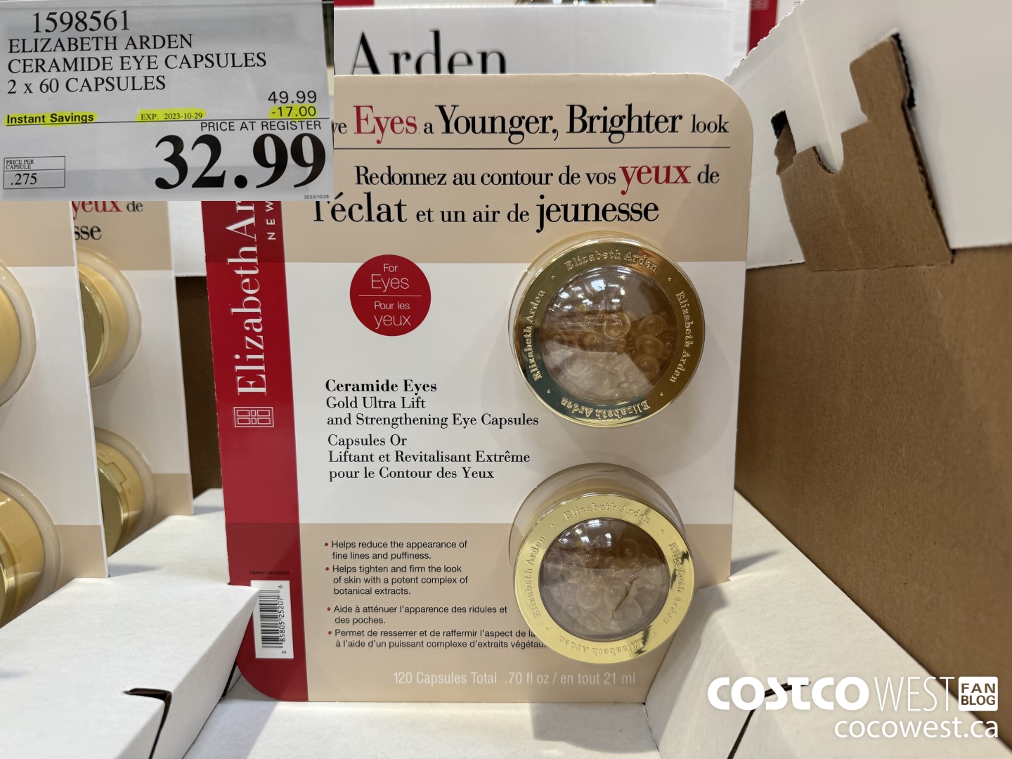 1598561 ELIZABETH ARDEN CERAMIDE EYE CAPSULES 2 X 60 CAPSULES ($17.00 INSTANT SAVINGS EXPIRES ON 2023-10-29) $32.99
