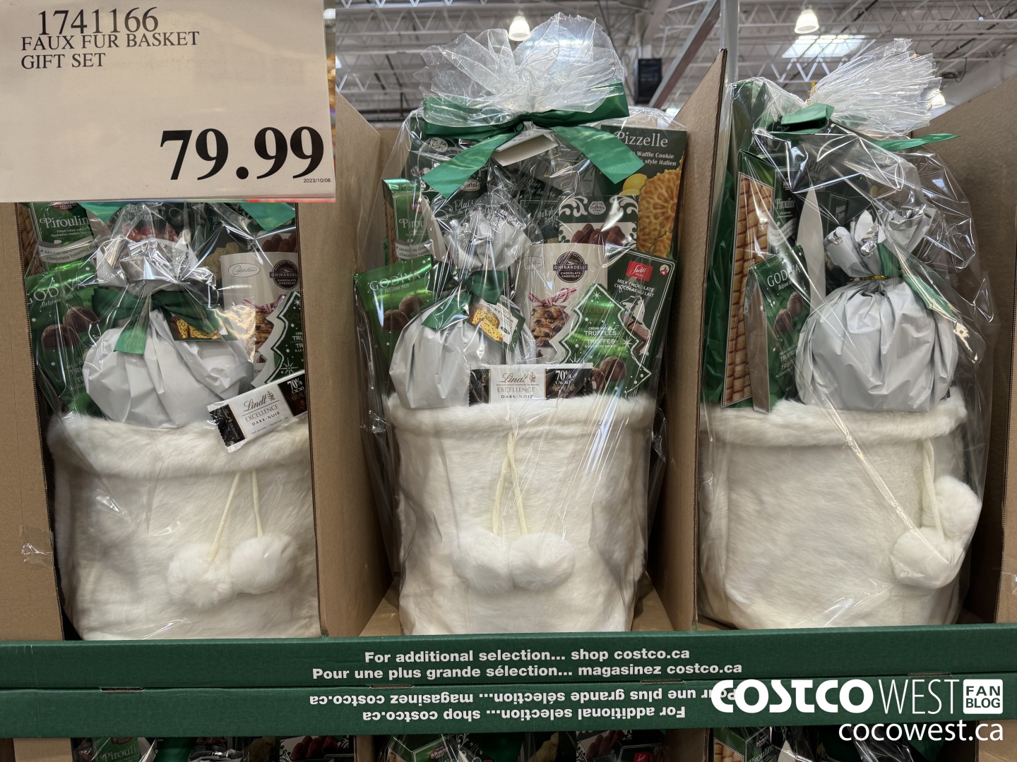 1741166 FAUX FUR BASKET GIFT SET $79.99