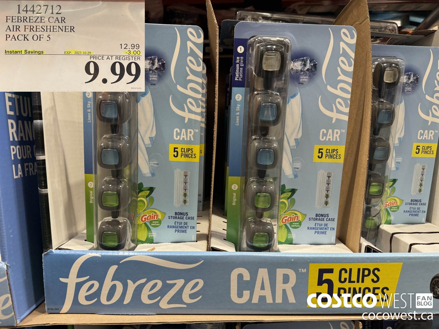 1442712 FEBREZE CAR AIR FRESHENER 5 PACK ($3.00 INSTANT SAVINGS EXPIRES ON 2023-10-29) $9.99