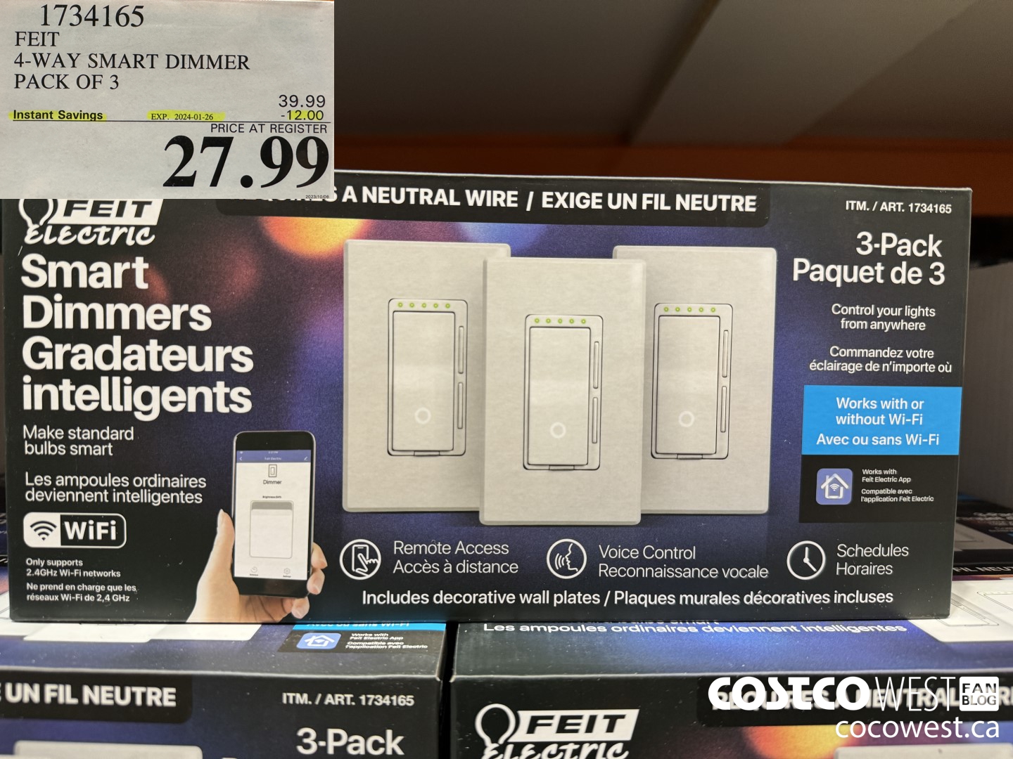 1734165 FEIT 4-WAY SMART DIMMER PACK OF 3 ($12.00 INSTANT SAVINGS EXPIRES ON 2024-01-26) $27.99