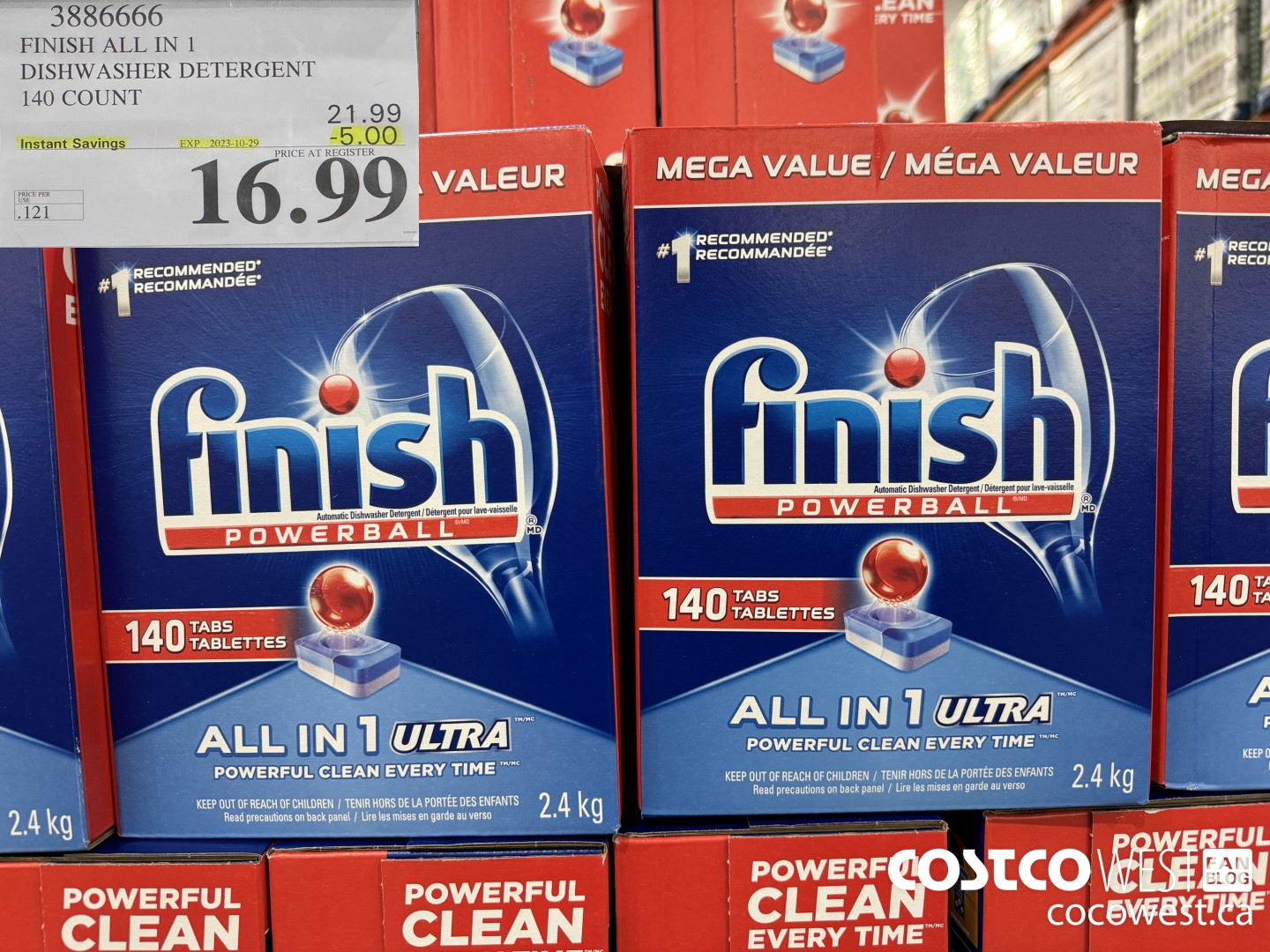 3886666 FINISH ALL IN 1 DISHWASHER DETERGENT 140 COUNT ($5.00 INSTANT SAVINGS EXPIRES ON 2023-10-29) $16.99