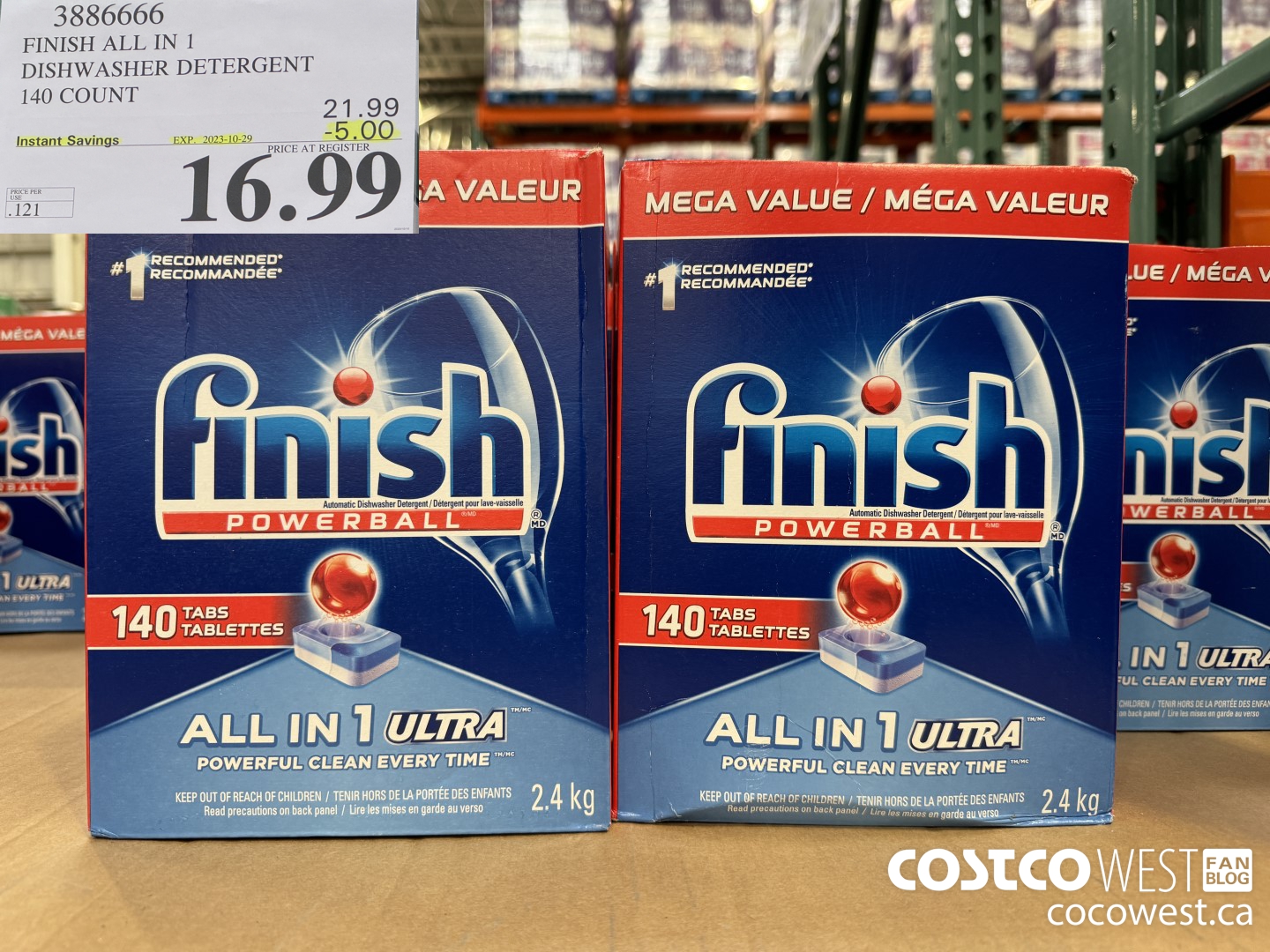 3886666 FINISH ALL IN 1 DISHWASHER DETERGENT 140 COUNT ($5.00 INSTANT SAVINGS EXPIRES ON 2023-10-29) $16.99