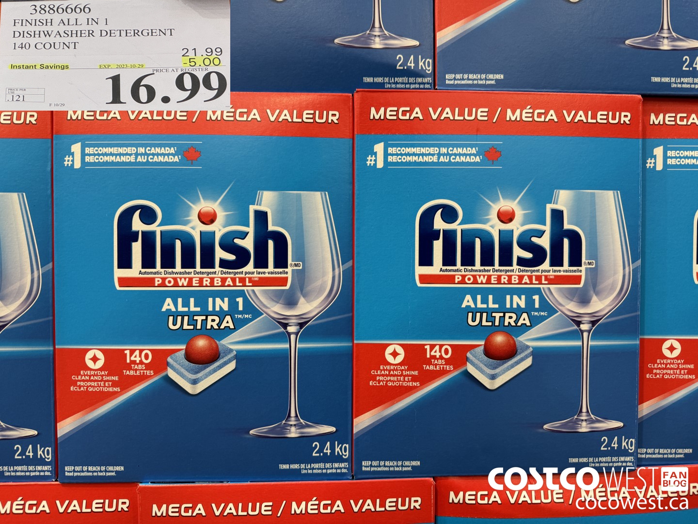 3886666 FINISH ALL IN 1 DISHWASHER DETERGENT 140 COUNT ($5.00 INSTANT SAVINGS EXPIRES ON 2023-10-29) $16.99