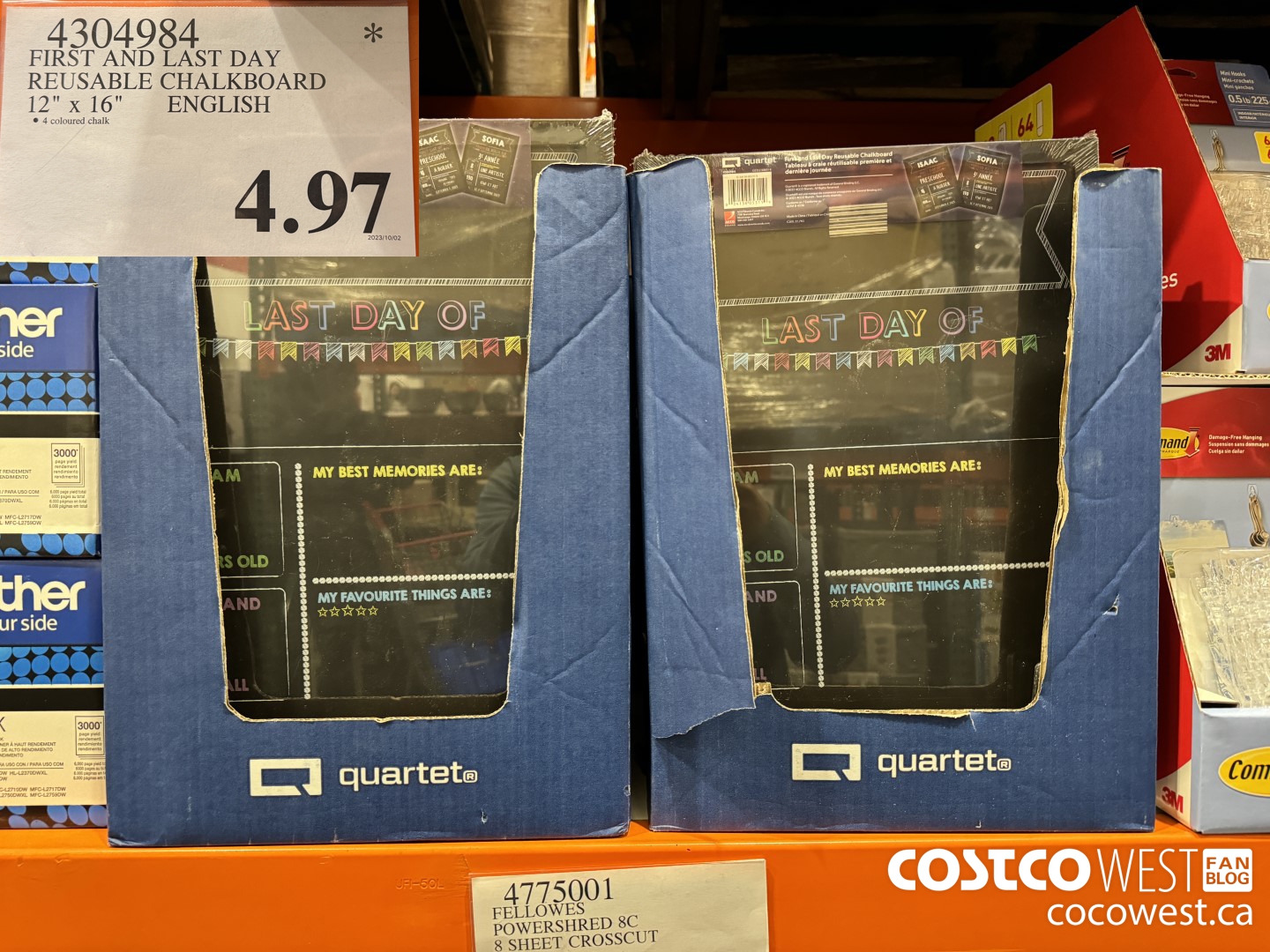 4304984 FIRST AND LAST DAY REUSABLE CHALKBOARD 12