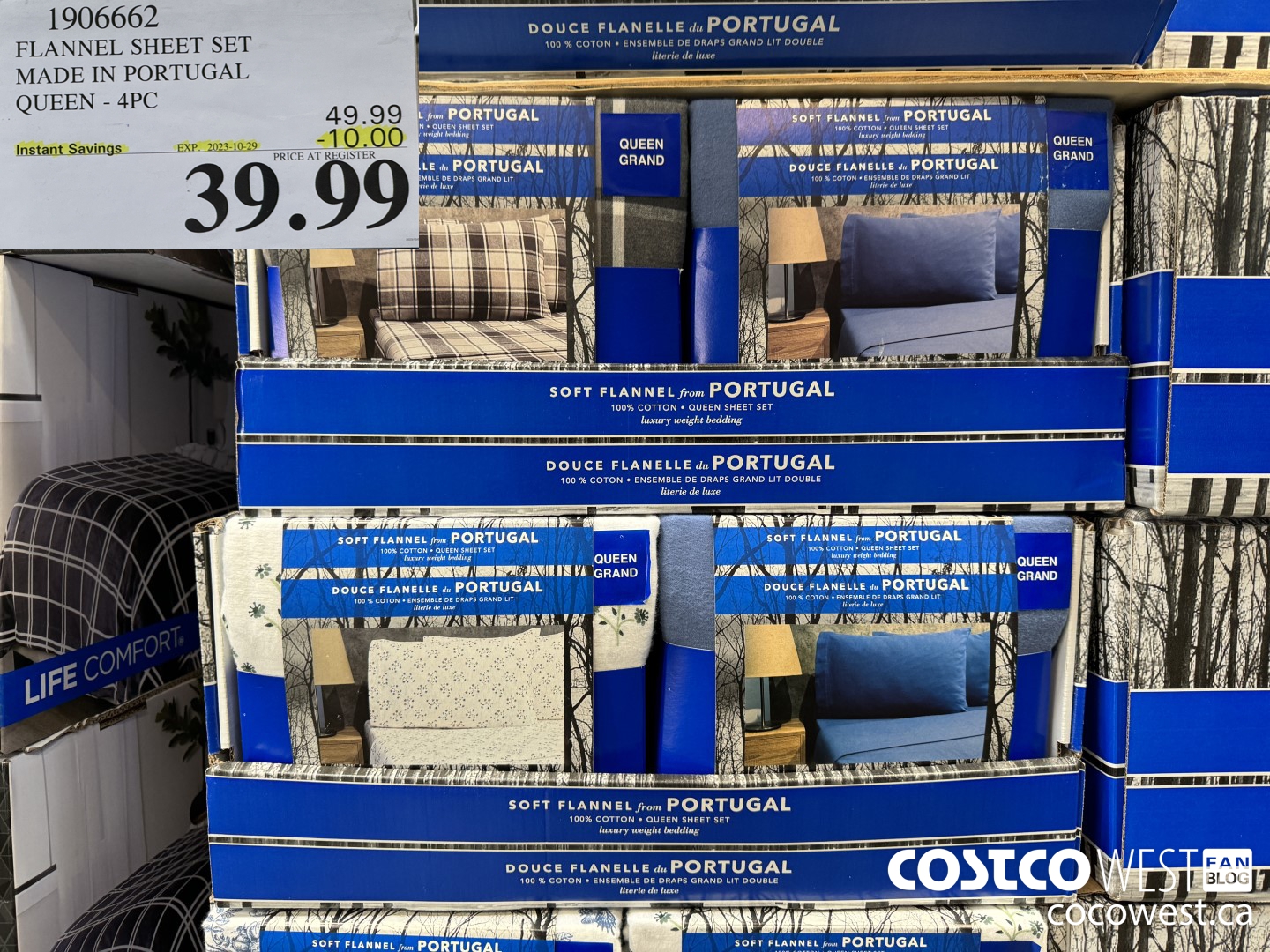 1906662 FLANNEL SHEET SET MADE IN PORTUGAL QUEEN 4PC ($10.00 INSTANT SAVINGS EXPIRES ON 2023-10-29) $39.99