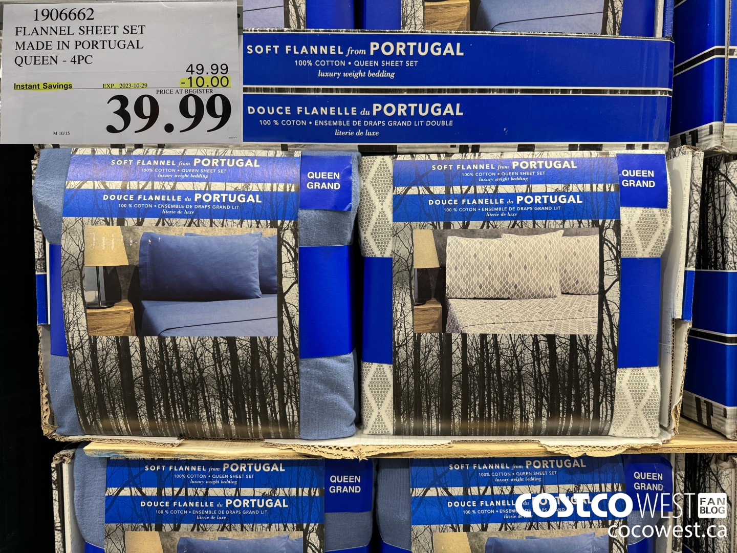 1906662 FLANNEL SHEET SET MADE IN PORTUGAL QUEEN 4PC ($10.00 INSTANT SAVINGS EXPIRES ON 2023-10-29) $39.99