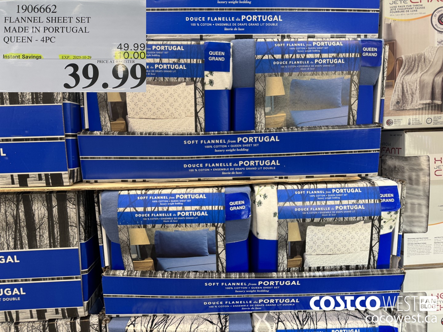 1906662 FLANNEL SHEET SET MADE IN PORTUGAL QUEEN 4PC ($10.00 INSTANT SAVINGS EXPIRES ON 2023-10-29) $39.99