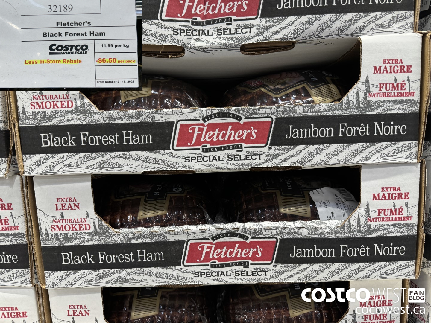 32189 FLETCHER'S BLACK FOREST HAM PRICE PER KG ($6.50 INSTANT SAVINGS EXPIRES ON 2023-10-15)