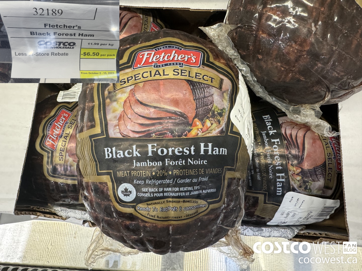 32189 FLETCHER'S BLACK FOREST HAM PRICE PER KG ($6.50 INSTANT SAVINGS EXPIRES ON 2023-10-15)