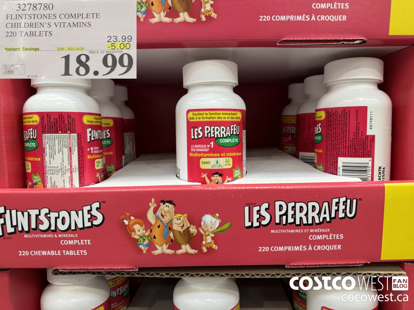 3278780 FLINTSTONES COMPLETE CHILDREN'S VITAMINS 220 TABLETS ($5.00 INSTANT SAVINGS EXPIRES ON 2023-10-29) $18.99