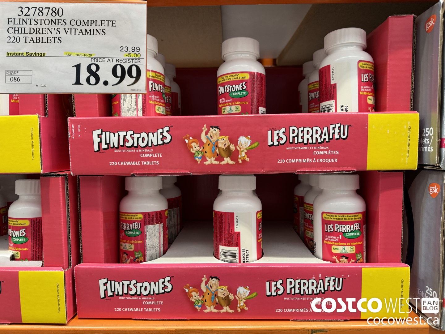 3278780 FLINTSTONES COMPLETE CHILDREN'S VITAMINS 220 TABLETS ($5.00 INSTANT SAVINGS EXPIRES ON 2023-10-29) $18.99