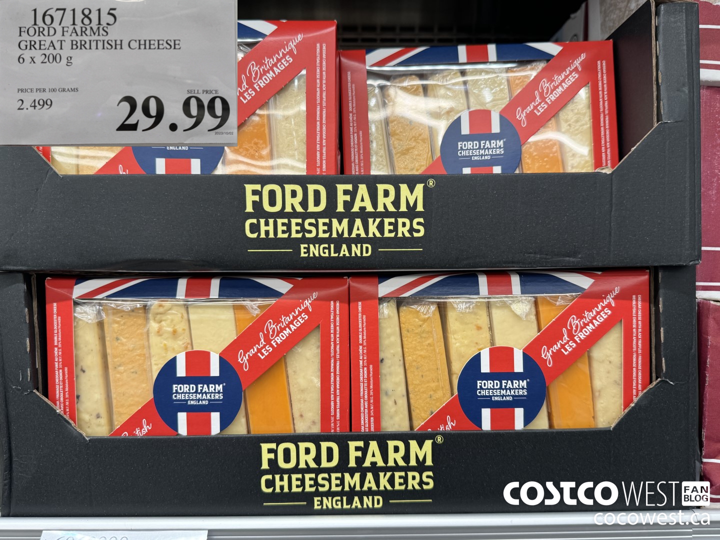 1671815 FORD FARMS GREAT BRITISH CHEESE 6 X 200G $29.99