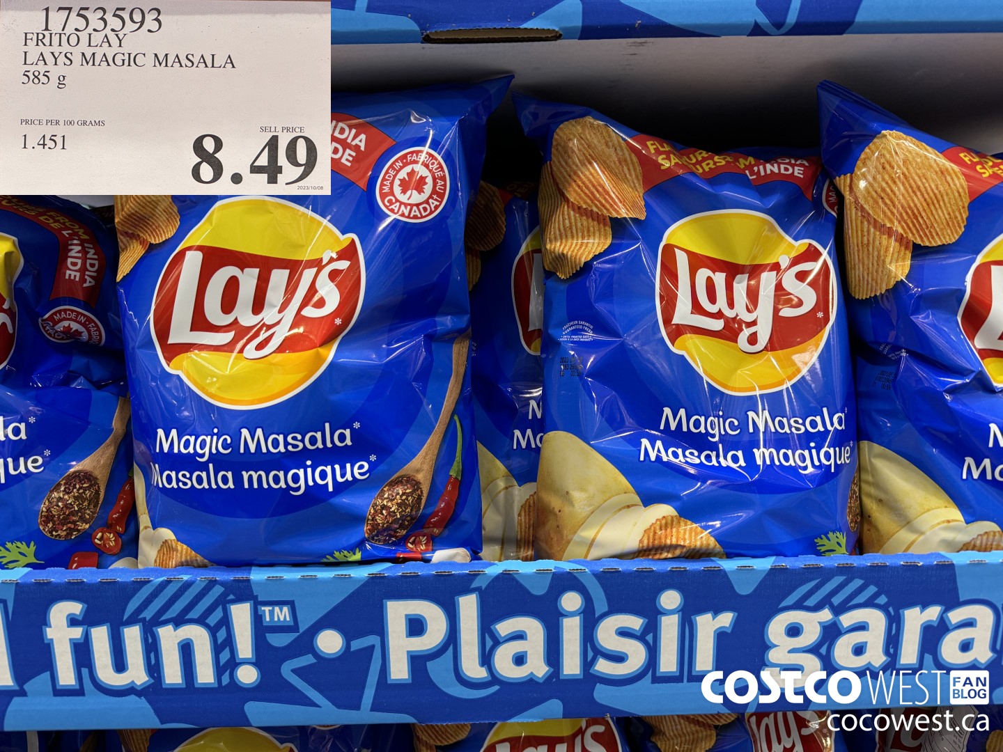 1753593 FRITO LAY LAYS MAGIC MASALA 585 G $8.49