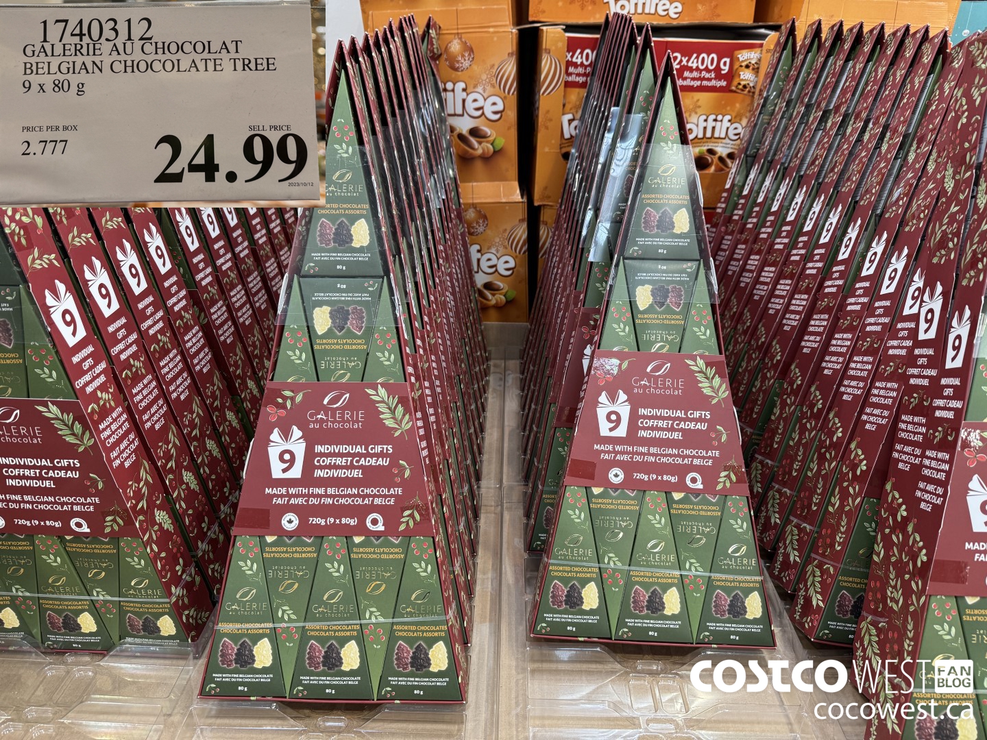 1740312 GALERIE AU CHOCOLAT BELGIAN CHOCOLATE TREE 9 X 80G $24.99