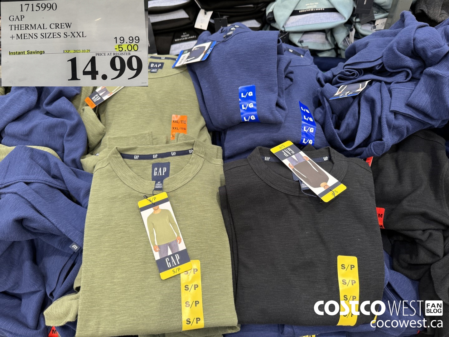 1715990 GAP THERMAL CREW MENS SIZES S-XXL ($5.00 INSTANT SAVINGS EXPIRES ON 2023-10-29) $14.99