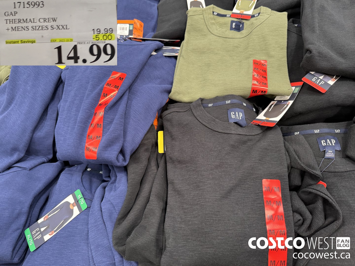 1715993 GAP THERMAL CREW MENS SIZES S-XXL ($5.00 INSTANT SAVINGS EXPIRES ON 2023-10-29) $14.99