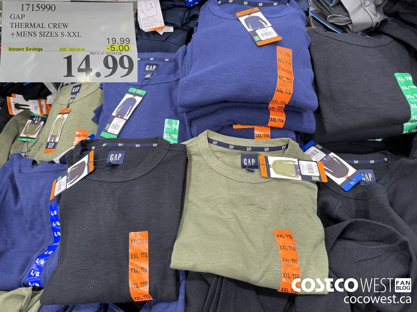 1715990 GAP THERMAL CREW MENS SIZES S-XXL ($5.00 INSTANT SAVINGS EXPIRES ON 2023-10-29) $14.99