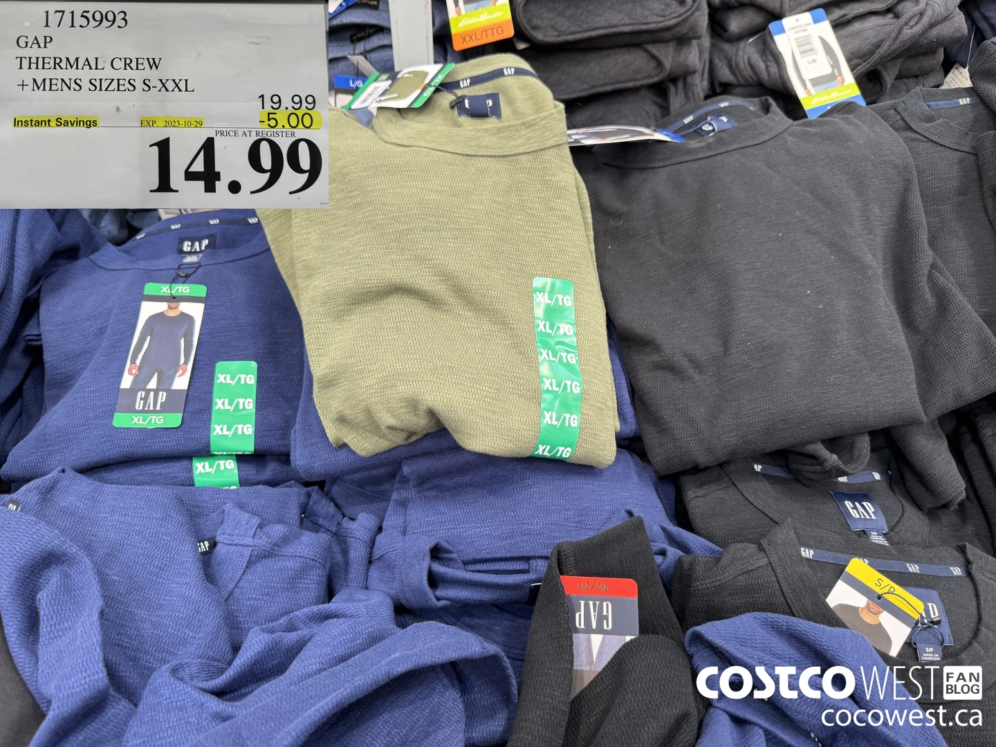 1715993 GAP THERMAL CREW MENS SIZES S-XXL ($5.00 INSTANT SAVINGS EXPIRES ON 2023-10-29) $14.99