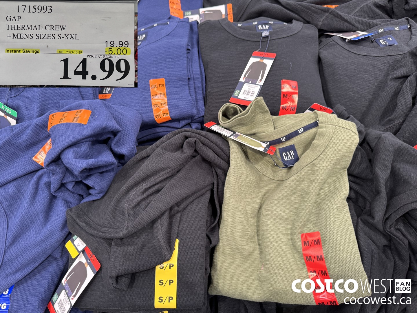 1715993 GAP THERMAL CREW MENS SIZES S-XXL ($5.00 INSTANT SAVINGS EXPIRES ON 2023-10-29) $14.99