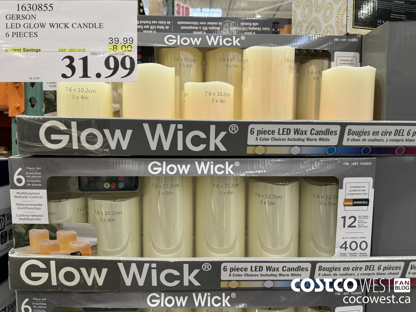 1630855 GERSON LED GLOW WICK CANDLE 6 PIECES ($8.00 INSTANT SAVINGS EXPIRES ON 2023-10-22) $31.99
