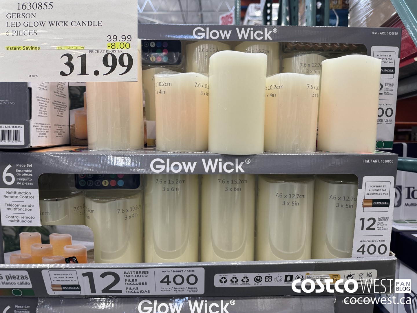1630855 GERSON LED GLOW WICK CANDLE 6 PIECES ($8.00 INSTANT SAVINGS EXPIRES ON 2023-10-29) $31.99